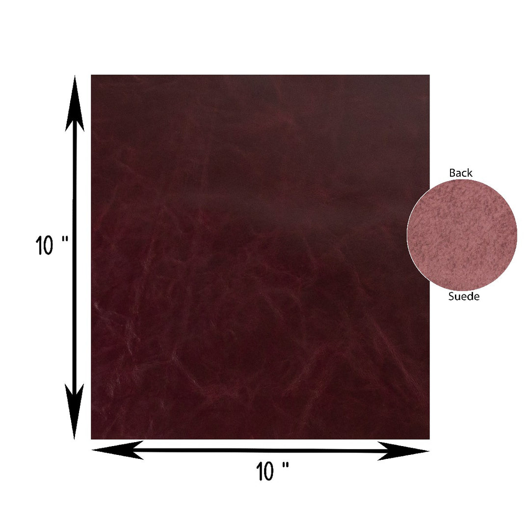 Genuine Leather Tooling and Crafting Sheets | Heavy Duty Full Grain Cowhide (1.1-1.3mm) | Navaro Burgundy - FabricLA.com