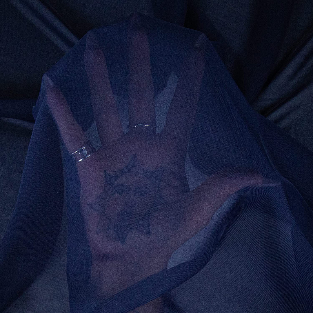 FabricLA Hi Multi Chiffon Fabric | Navy Dark - FabricLA.com