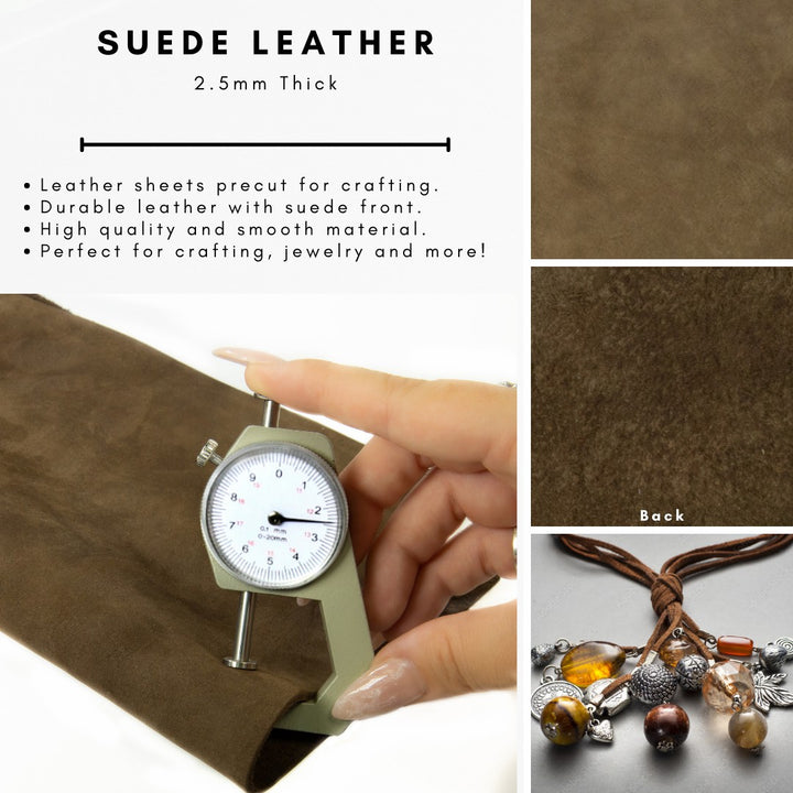 Genuine Leather Tooling and Crafting Sheets | Heavy Duty Full Grain Cowhide (2.5mm) | Nubuck Brown - FabricLA.com