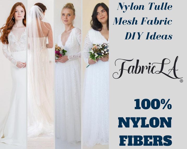 FabricLA Bridal Wedding Tulle Fabric 108" Wide 50 Yard Bolt - Ivory - FabricLA.com