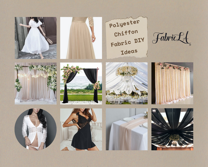 FabricLA Hi Multi Chiffon Fabric | Taupe - FabricLA.com