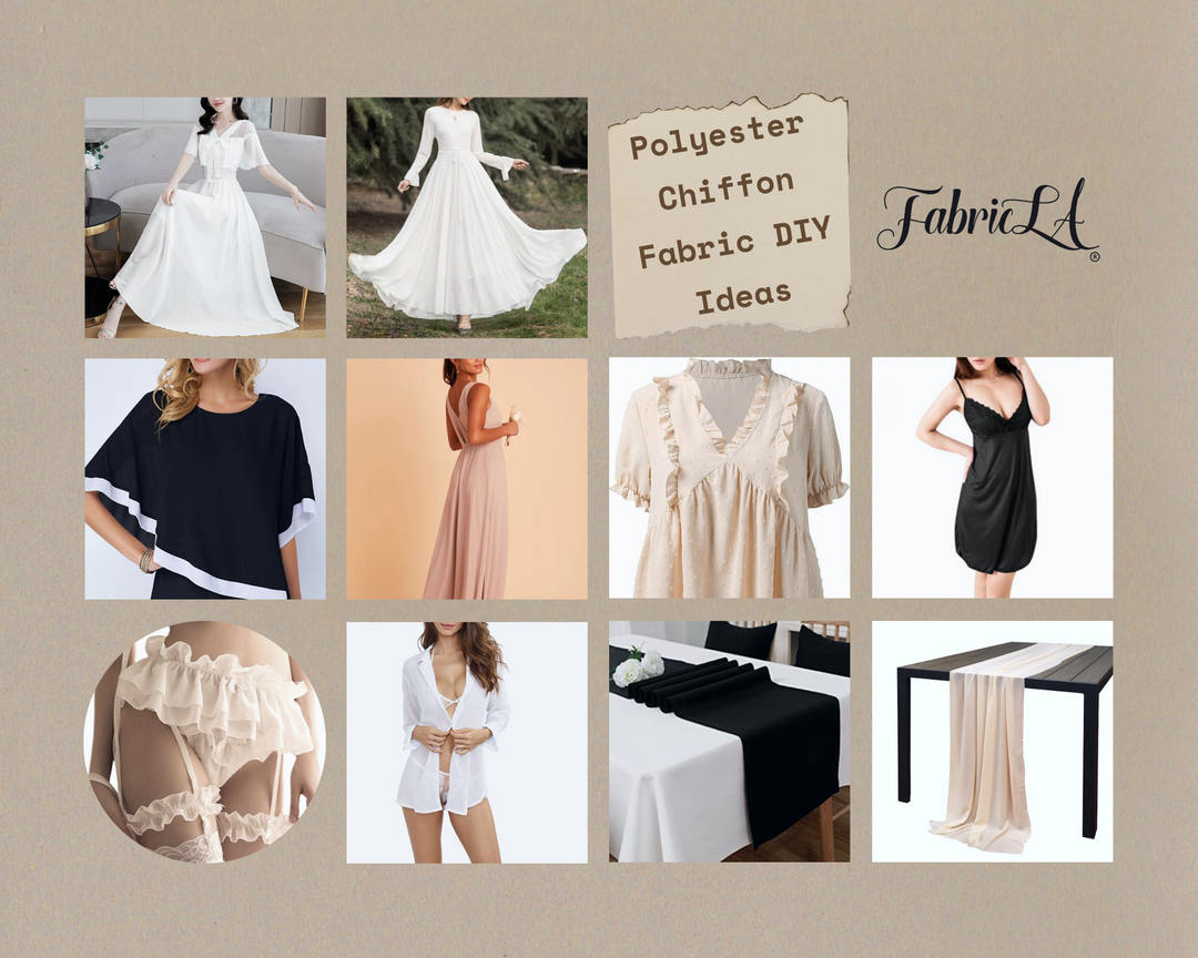 FabricLA Hi Multi Chiffon Fabric | Gold - FabricLA.com