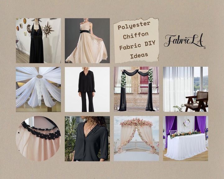 FabricLA Hi Multi Chiffon Fabric | Off White - FabricLA.com