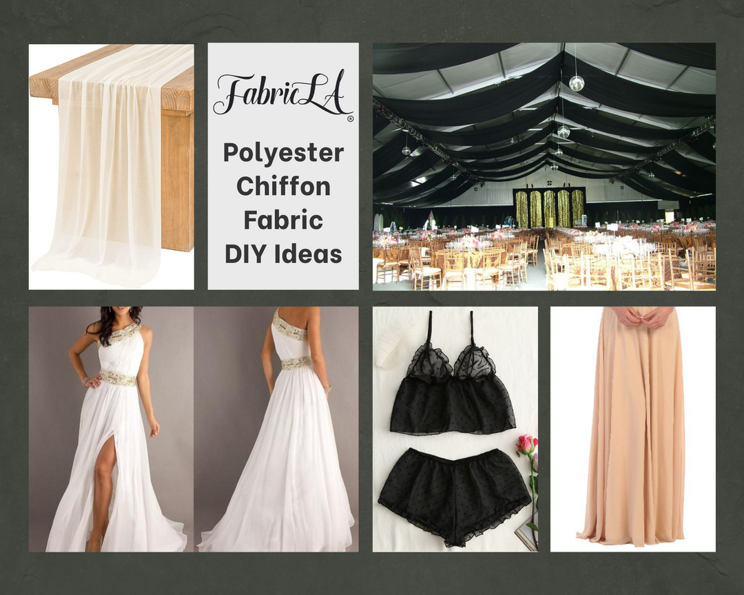 FabricLA Hi Multi Chiffon Fabric | Black - FabricLA.com
