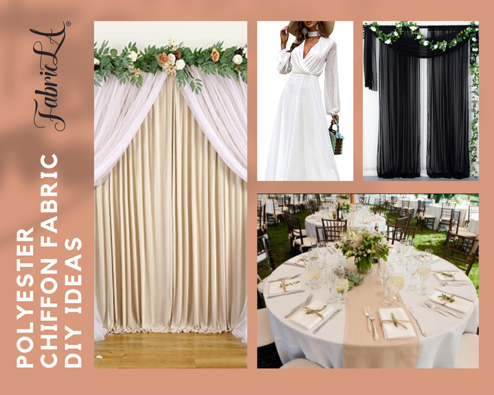 FabricLA Hi Multi Chiffon Fabric | Ivory - FabricLA.com