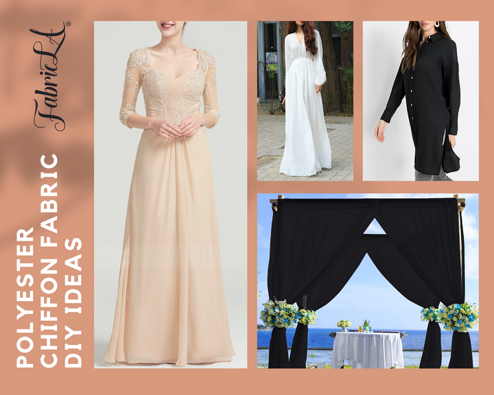 FabricLA Hi Multi Chiffon Fabric | Black - FabricLA.com
