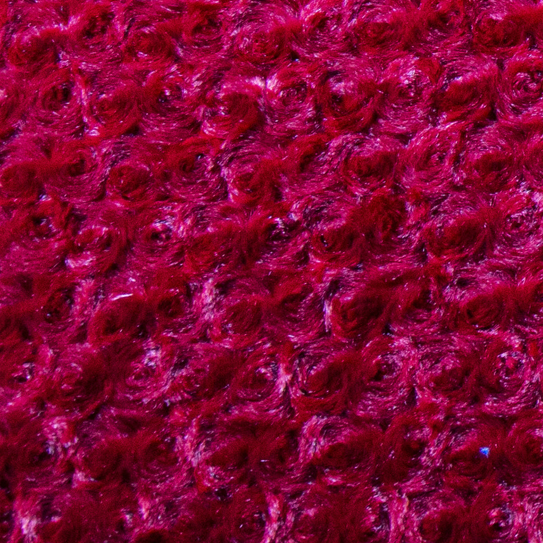 Luxe Minky Rosebud Fabric - Red - FabricLA.com