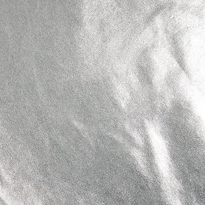 Metallic Lame Foil Spandex Knit Fabric | Silver - FabricLA.com