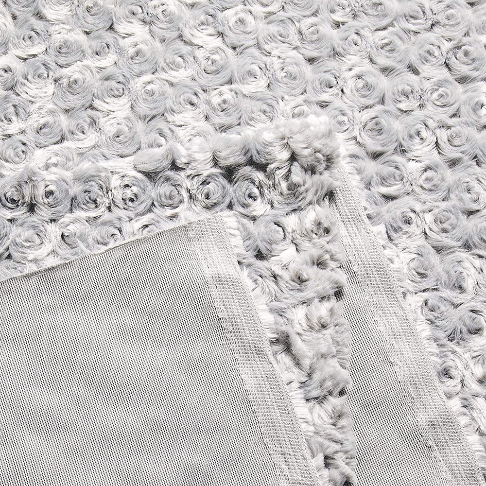 FabricLA Minky Rose Cuddle Fabric | Silver - FabricLA.com