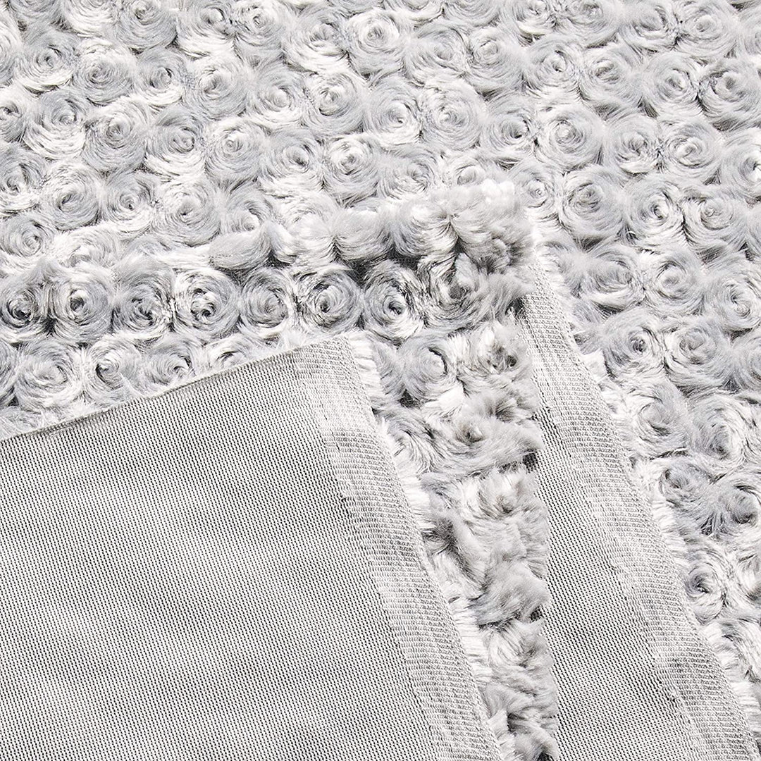 FabricLA Minky Rose Cuddle Fabric | Silver - FabricLA.com