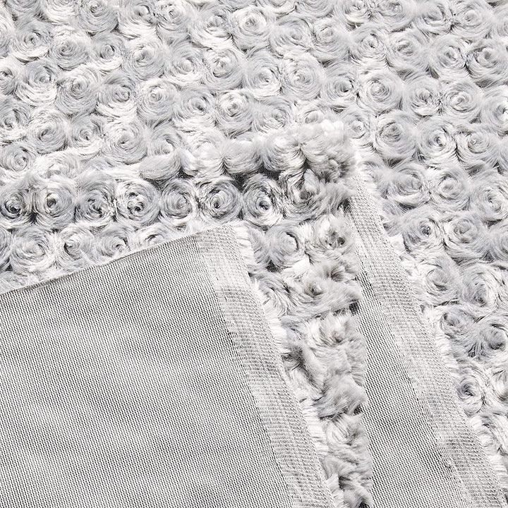 FabricLA Minky Rose Cuddle Fabric | Silver - FabricLA.com