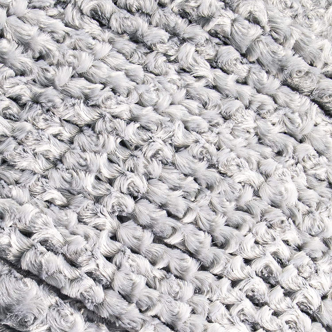 FabricLA Minky Rose Cuddle Fabric | Silver - FabricLA.com