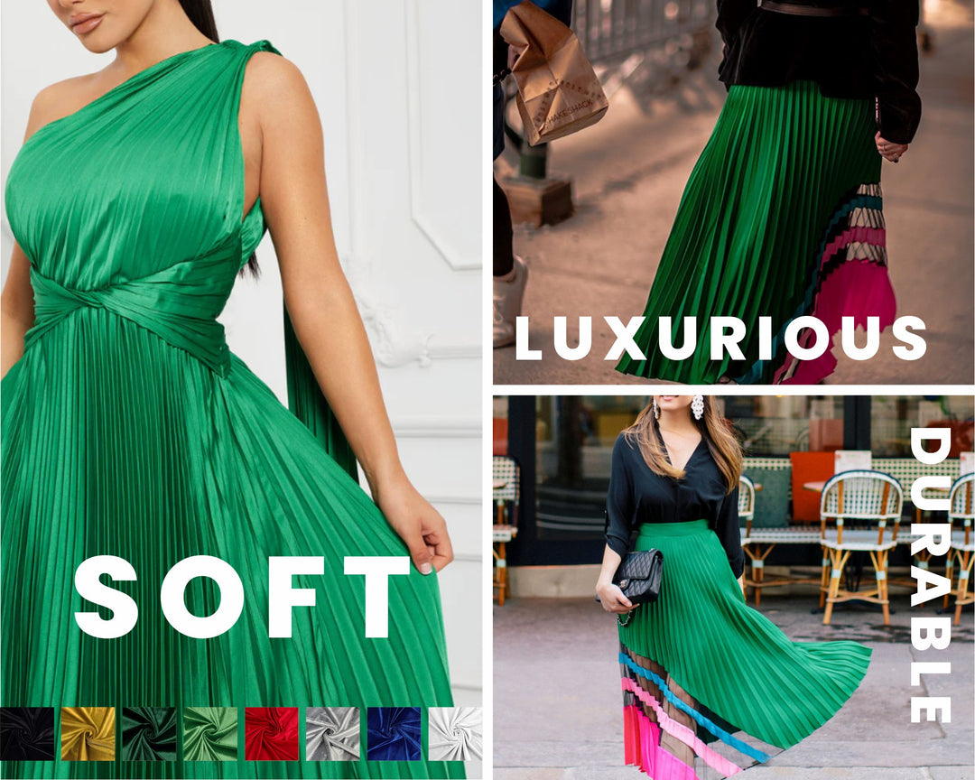 FabricLA | Stretch Velvet Fabric | 90% Polyester 10% Spandex | Kelly Green - FabricLA.com