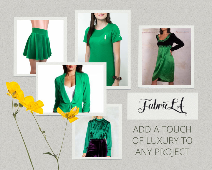 FabricLA | Stretch Velvet Fabric | 90% Polyester 10% Spandex | Kelly Green - FabricLA.com