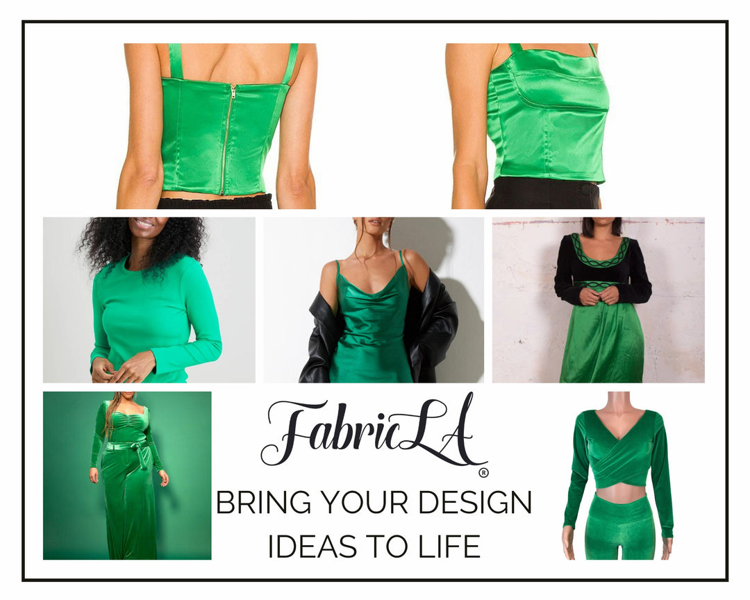 FabricLA | Stretch Velvet Fabric | 90% Polyester 10% Spandex | Kelly Green - FabricLA.com