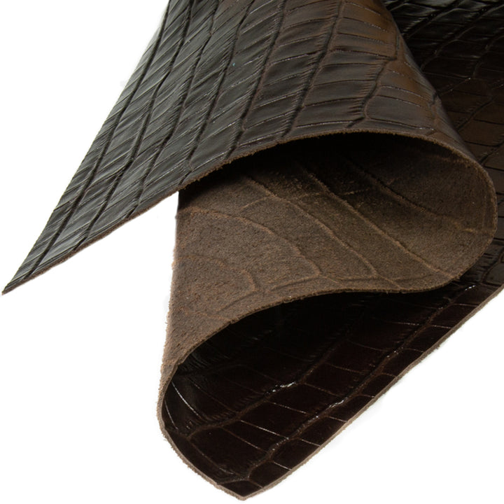 Genuine Leather Tooling and Crafting Sheets | Heavy Duty Full Grain Cowhide (1.2-1.4mm) | Tampa Dk. Brown - FabricLA.com