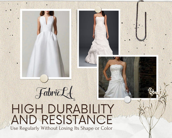 FabricLA Polyester Taffeta 100% Solid Fabric | White - FabricLA.com