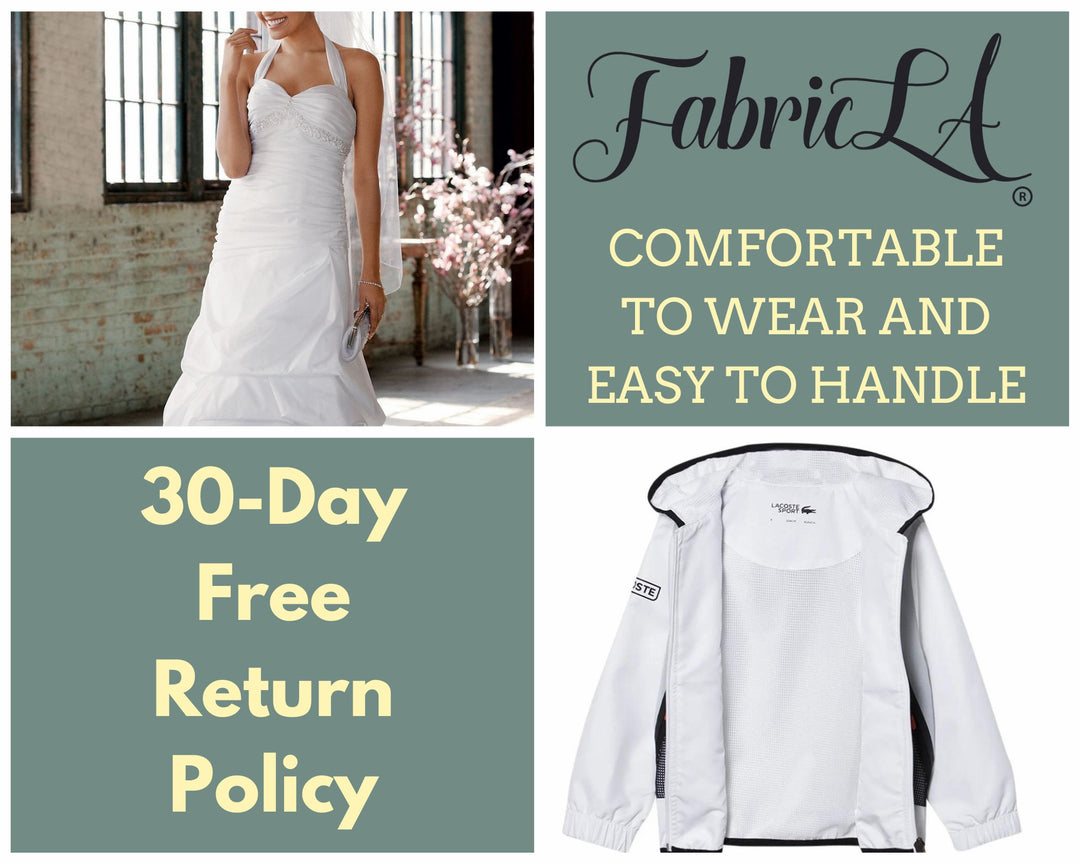 FabricLA Polyester Taffeta 100% Solid Fabric | White - FabricLA.com