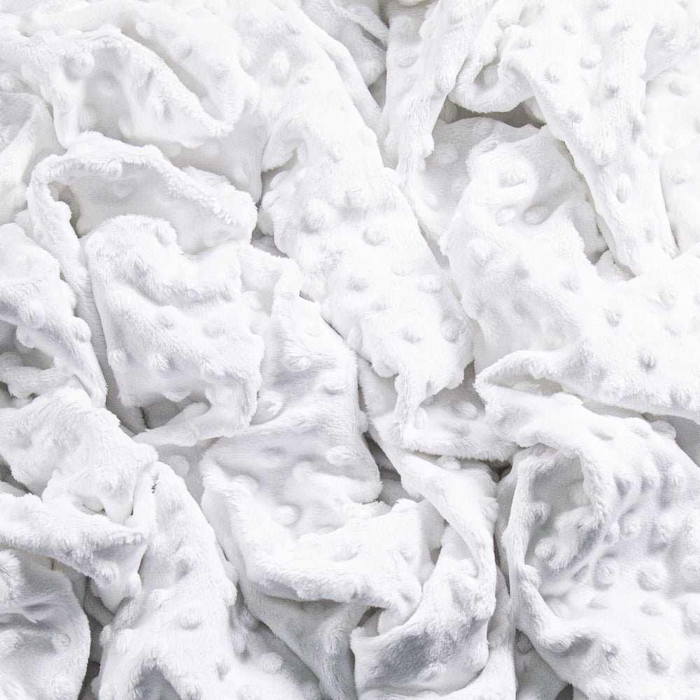 FabricLA Minky Dimple Dots Fabric | White - FabricLA.com