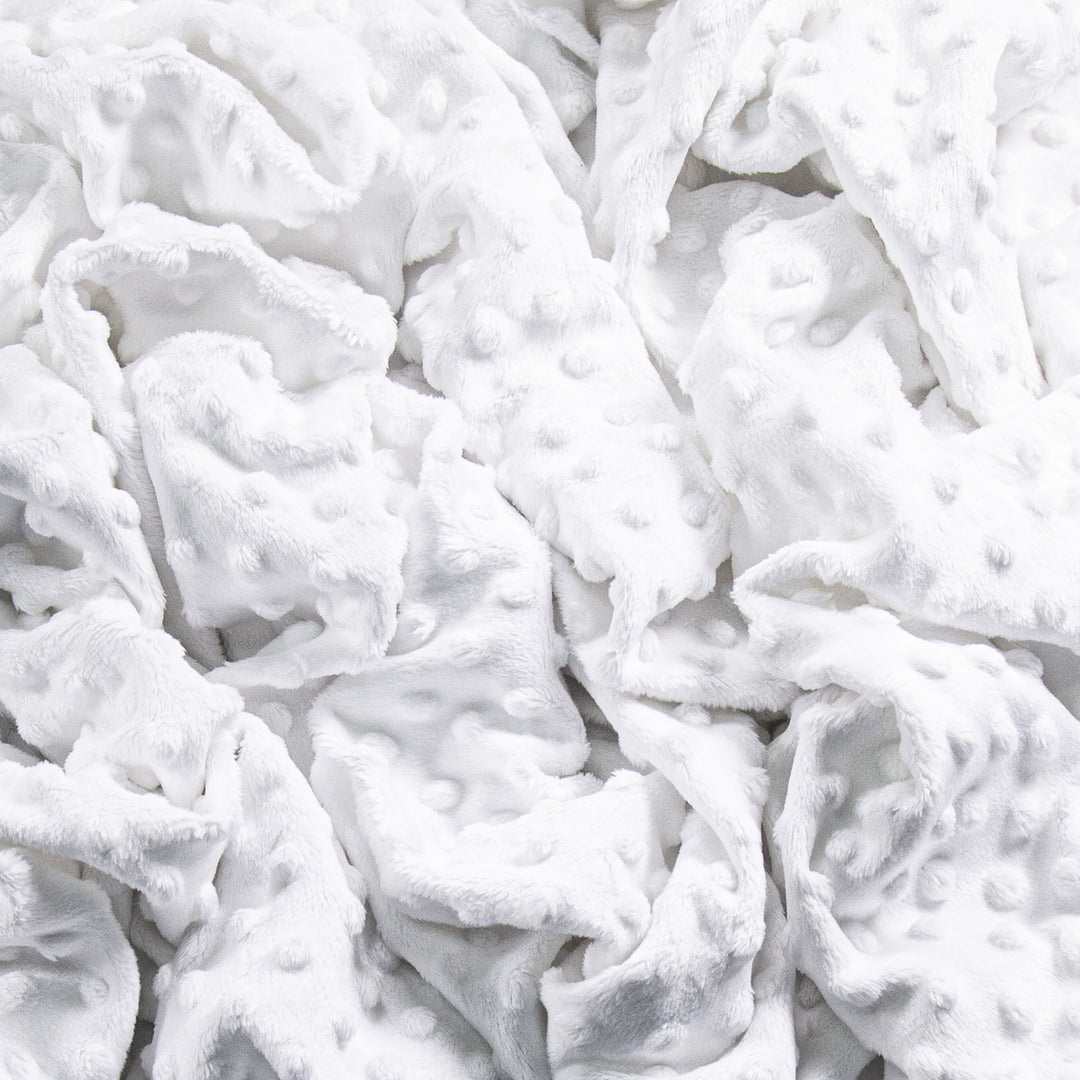 FabricLA Minky Dimple Dots Fabric | White - FabricLA.com