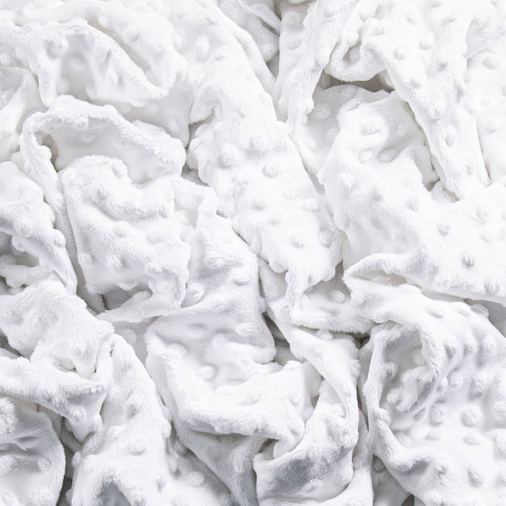 FabricLA Minky Dimple Dots Fabric | White - FabricLA.com