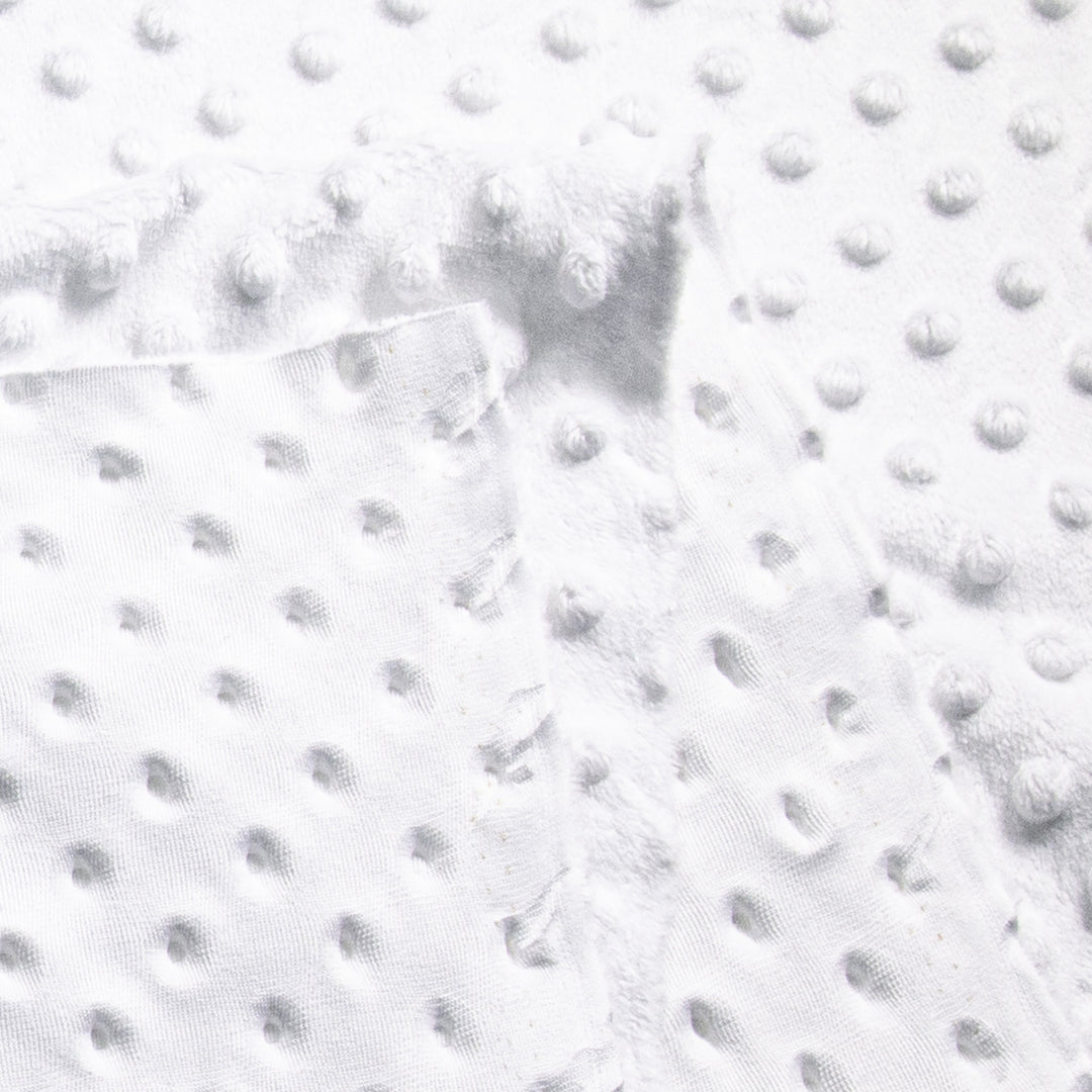 FabricLA Minky Dimple Dots Fabric | White - FabricLA.com