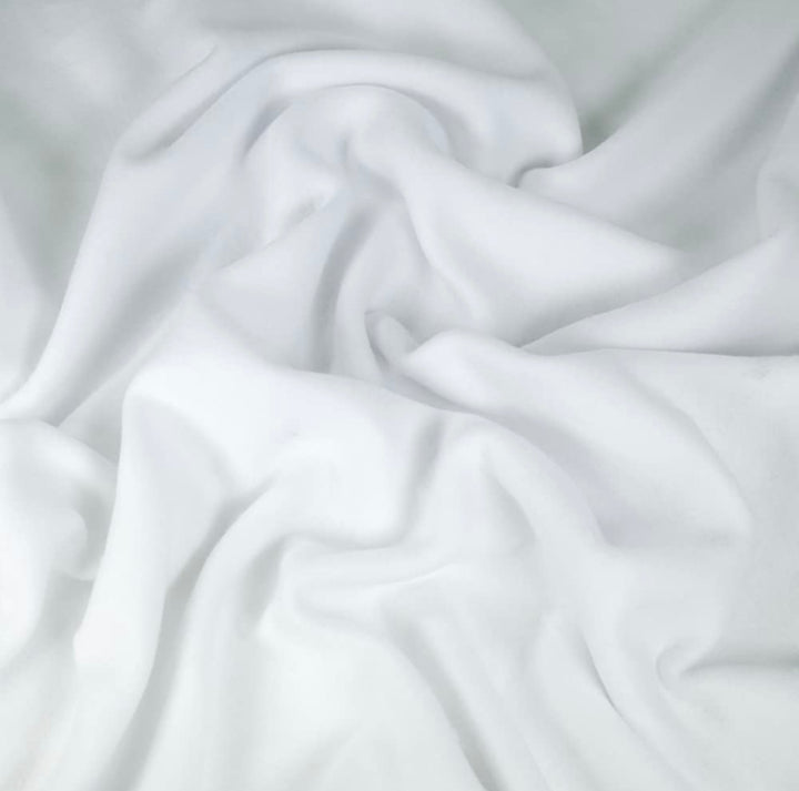 White Sweatshirt Fleece Fabric 70" Wide - Cotton Polyester Blend | FabricLA - FabricLA.com