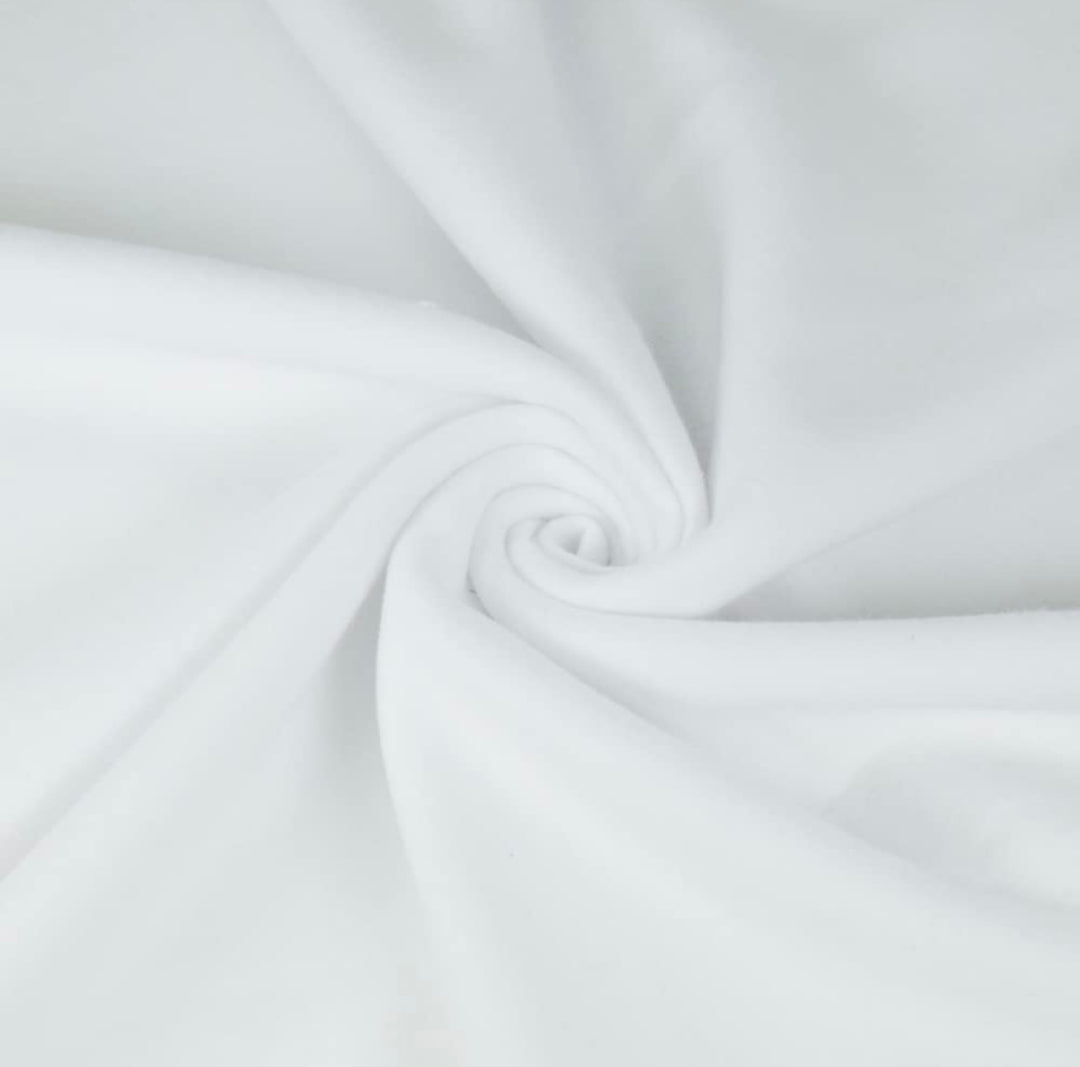 White Sweatshirt Fleece Fabric 70" Wide - Cotton Polyester Blend | FabricLA - FabricLA.com