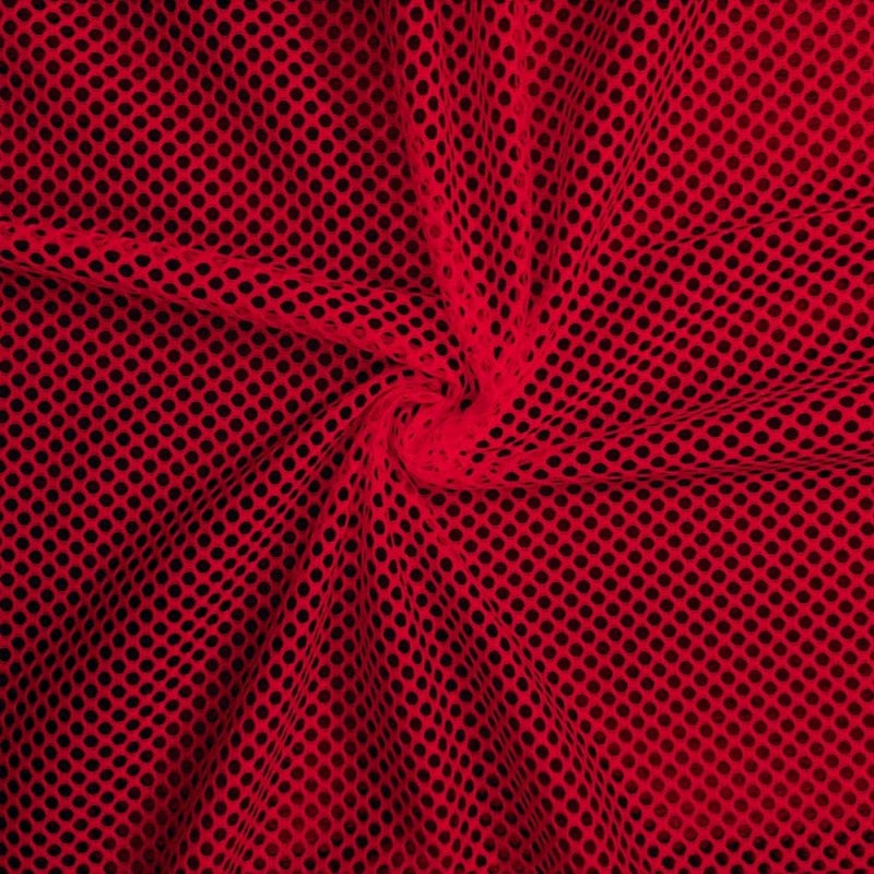 Athletic King Mesh fabric in Red, sold by the yard