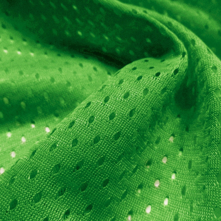 Football Mesh fabric in Kelly Green, 100% polyester, sold by the yard