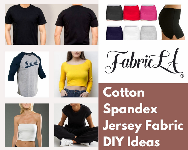 FabricLA 10 oz Cotton Spandex Jersey Fabric – Soft, Stretchy Knit Fabric for T-Shirts and Apparel
