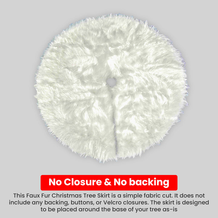 Premium Faux Fur Christmas Tree Skirt - 30 Inch | Luxurious Holiday Decorations