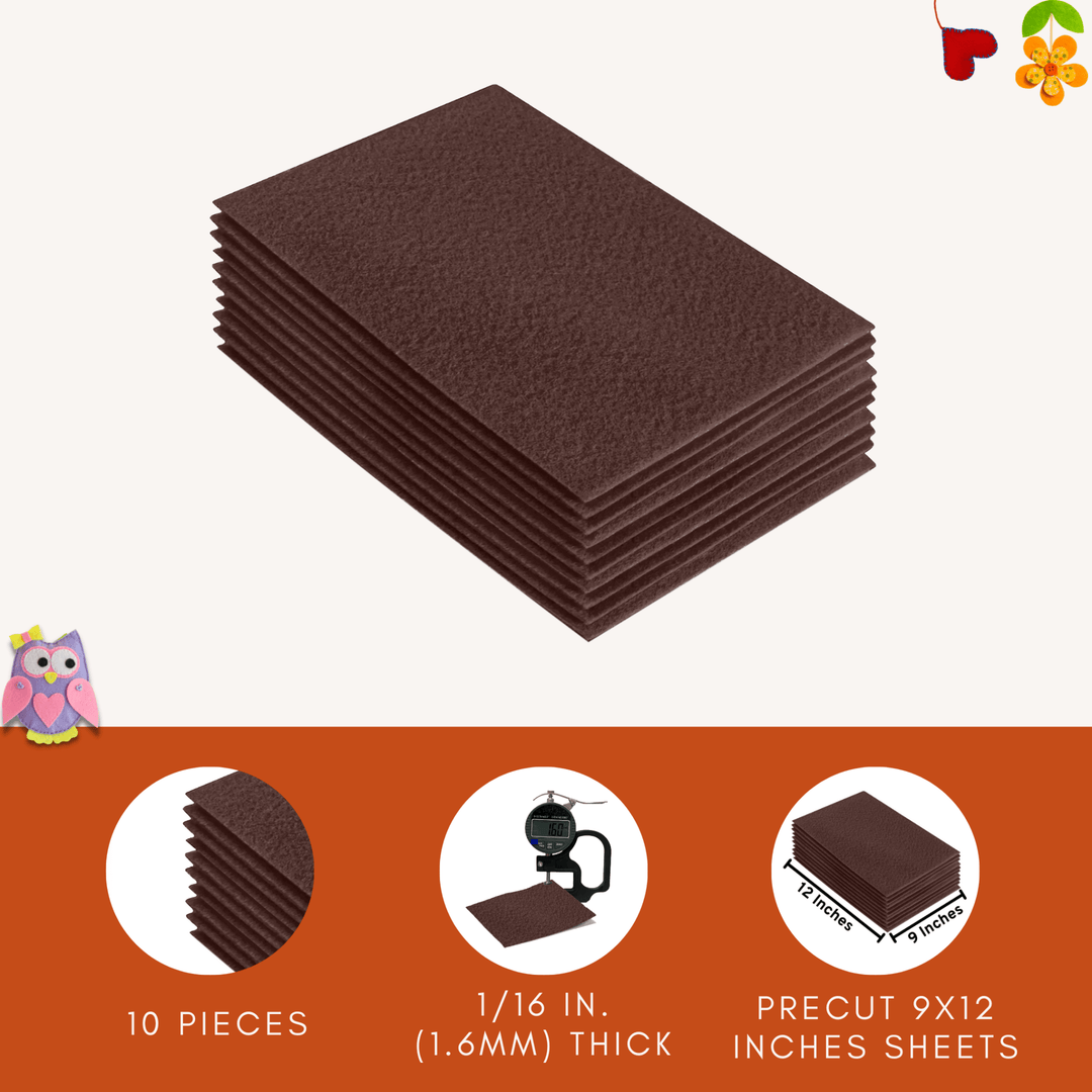 Acrylic Felt 9"X12" Sheet Packs | Light Brown - FabricLA.com