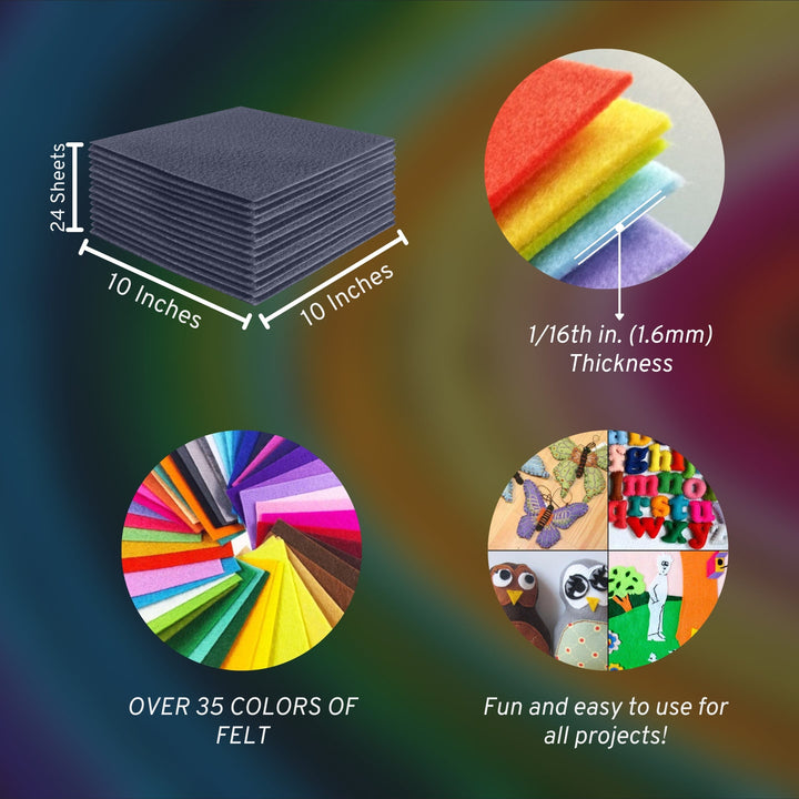 Acrylic Felt Craft Sheet Packs | Heather Gray - FabricLA.com