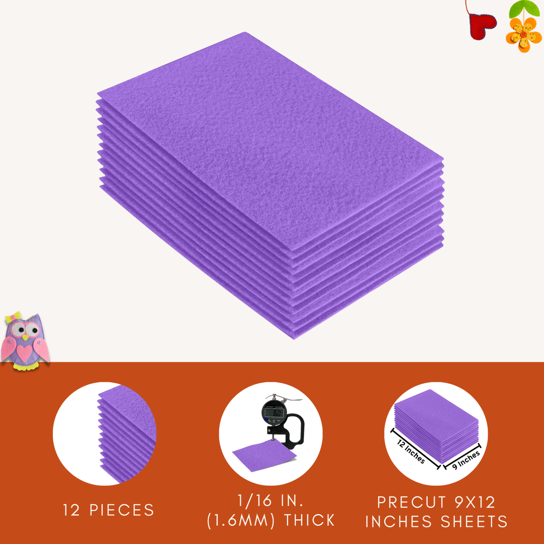 Acrylic Felt 9"X12" Sheet Packs | Lavender - FabricLA.com