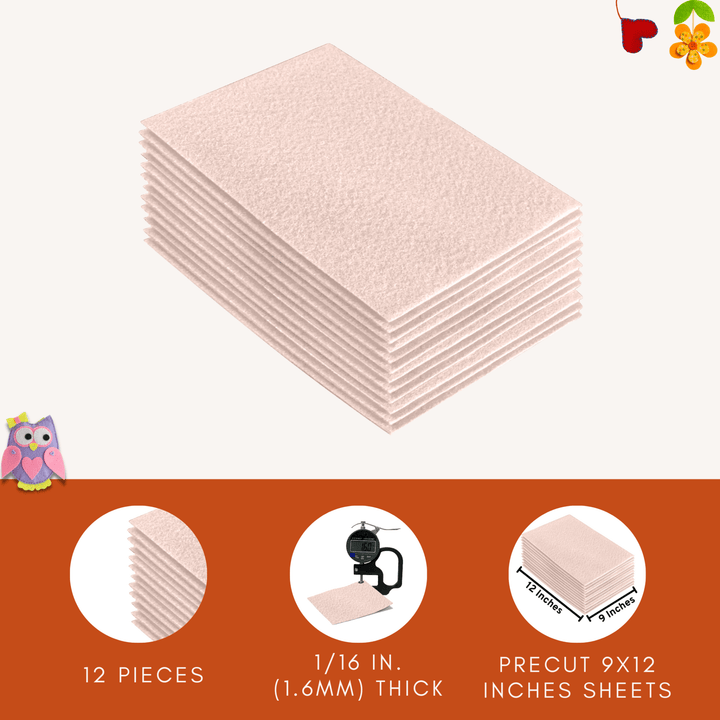 Acrylic Felt 9"X12" Sheet Packs | Ivory - FabricLA.com