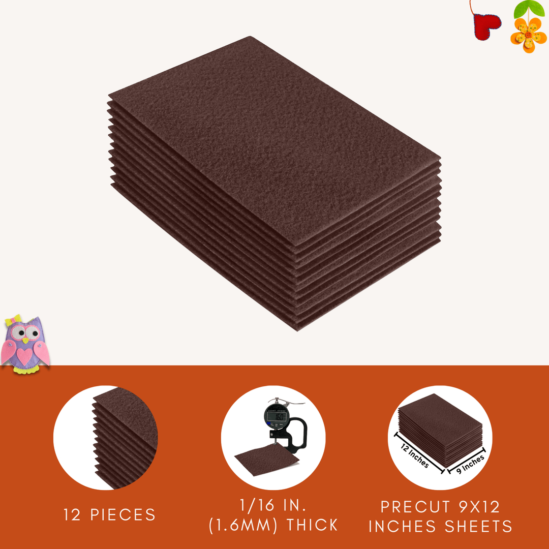 Acrylic Felt 9"X12" Sheet Packs | Light Brown - FabricLA.com