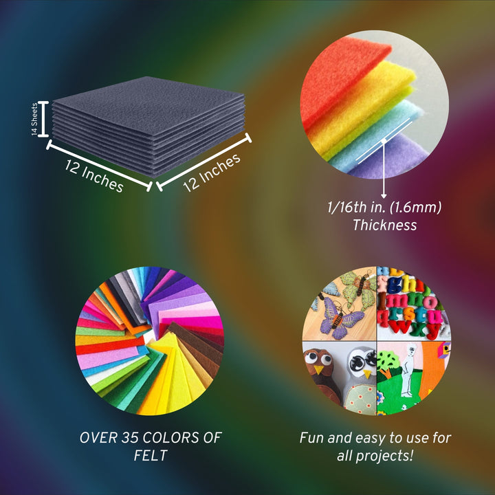 Acrylic Felt Craft Sheet Packs | Heather Gray - FabricLA.com