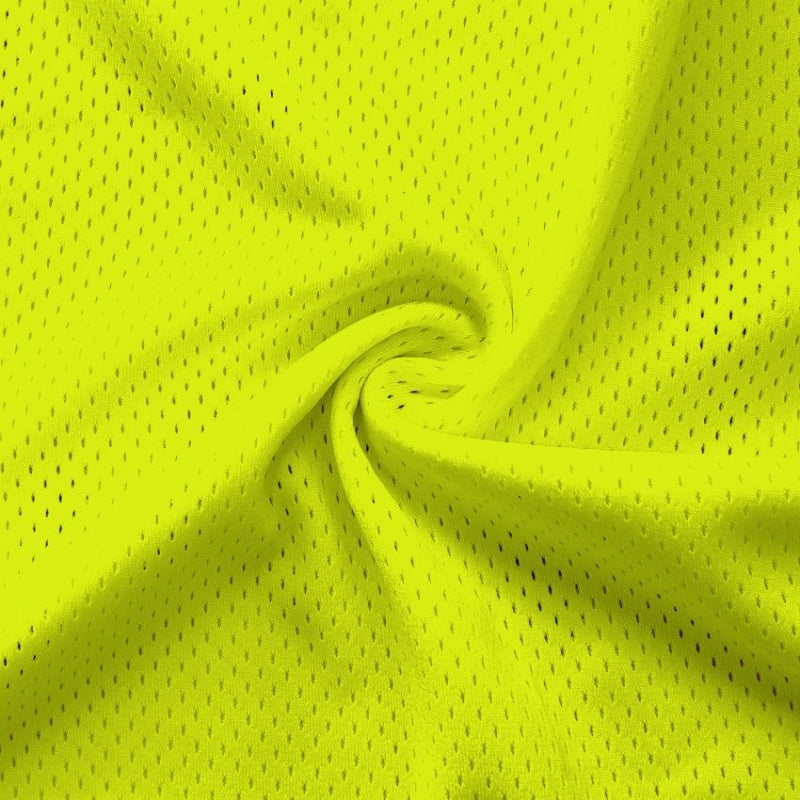 Athletic Pro Mesh Jersey fabric in Neon Yellow, sold by the yard