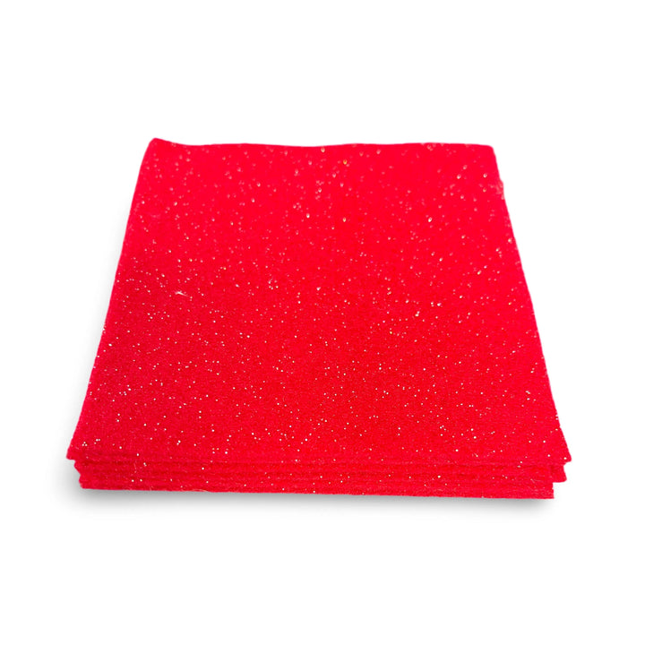 Glitter Felt Coasters – Sparkling 4" x 4" Drink Coasters in Black, Red, White, and Kelly Green – Perfect for Parties, Home Décor, and Gifts