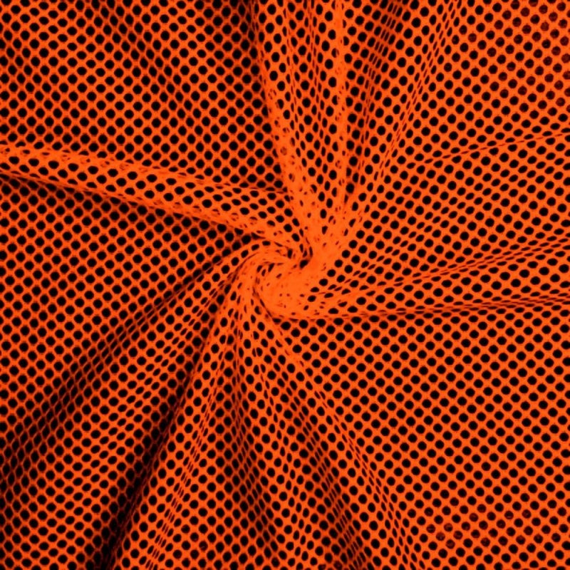 Athletic King Mesh fabric in Neon Orange, sold by the yard