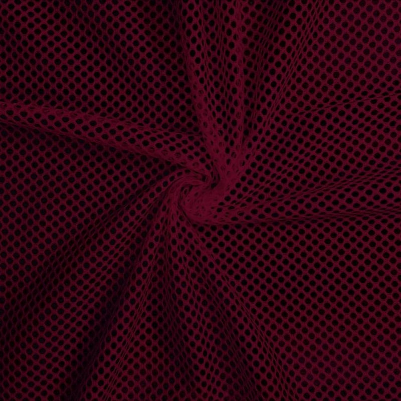 Athletic King Mesh fabric in Maroon, sold by the yard