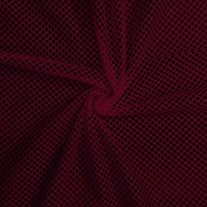 Athletic King Mesh fabric in Maroon, sold by the yard
