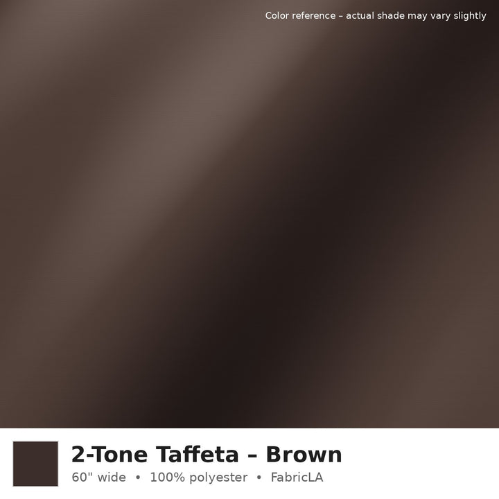 Brown 2-tone taffeta fabric, 60 inch wide iridescent polyester – color reference