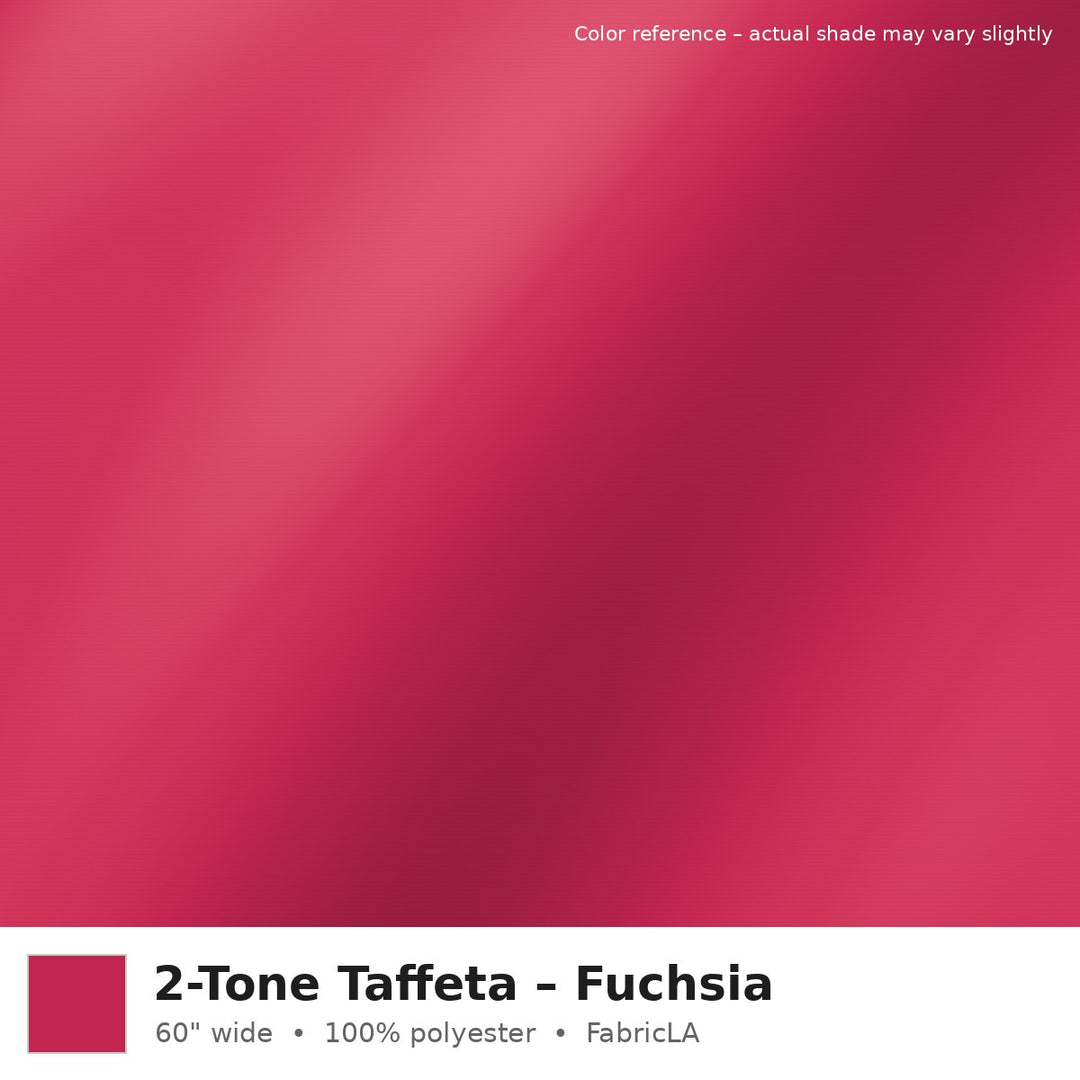 Fuchsia 2-tone taffeta fabric, 60 inch wide iridescent polyester – color reference
