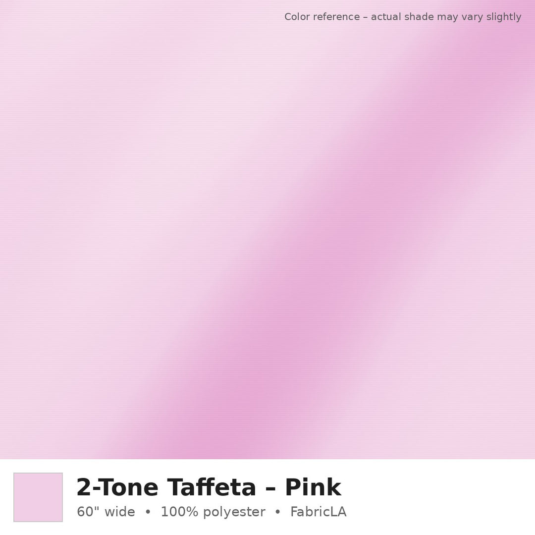 Pink 2-tone taffeta fabric, 60 inch wide iridescent polyester – color reference