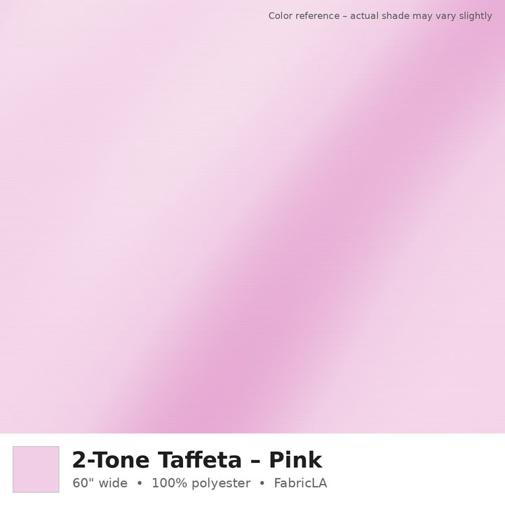 Pink 2-tone taffeta fabric, 60 inch wide iridescent polyester – color reference