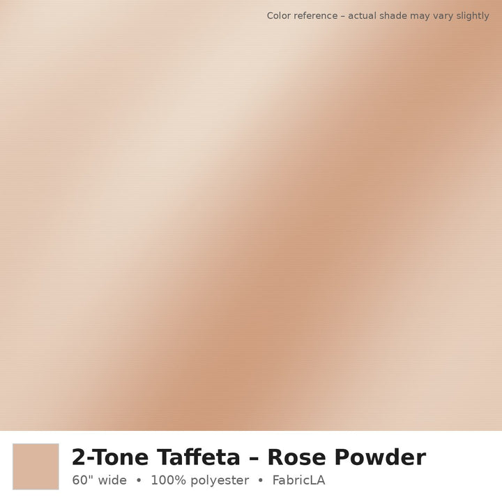 Rose Powder 2-tone taffeta fabric, 60 inch wide iridescent polyester – color reference