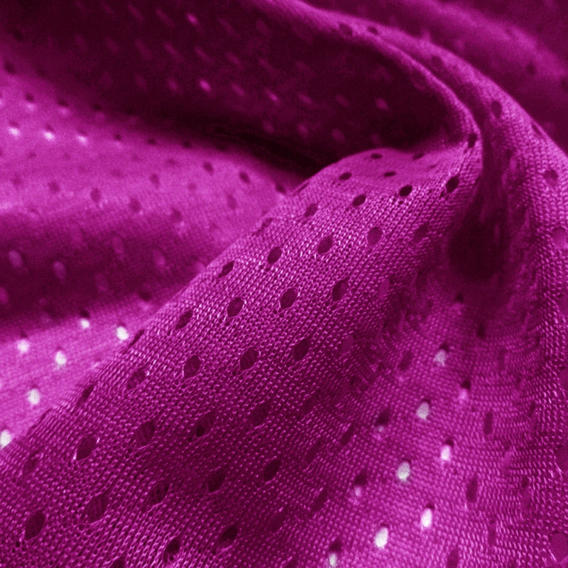 Football Mesh fabric in Fuchsia, 100% polyester, sold by the yard