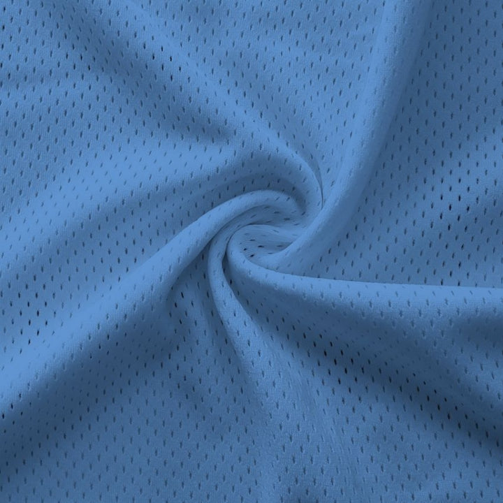 Athletic Pro Mesh Jersey fabric in Columbia Blue, sold by the yard